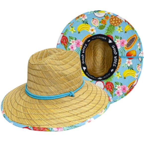 Peter Grimm Fruta  hand woven Herringbone Weave Beach hat UPF 50+NWT 🆕📦⌚🏃💨🚚 - Picture 2 of 16